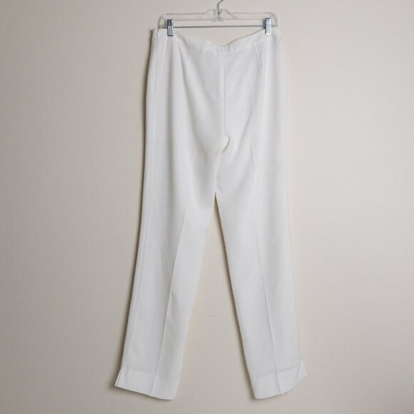 Lafayette 148 New York Bleecker Pant Straigth Office Trouser Ecru / Cloud White - Picture 4 of 14